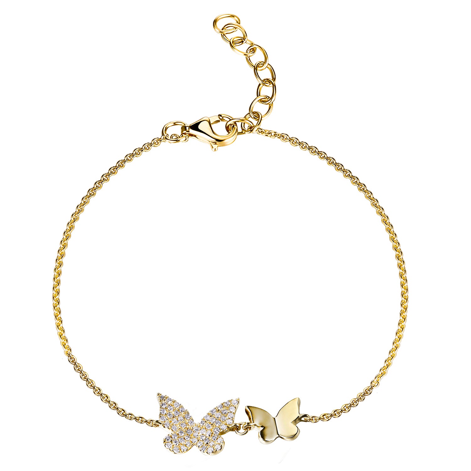 0.15CT Diamond Butterfly Chain Bracelet