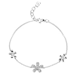 Diamond Flowers Chain Bracelet