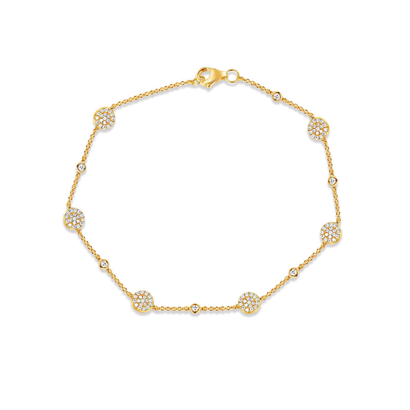 14K Gold Circles Bracelet with Diamonds