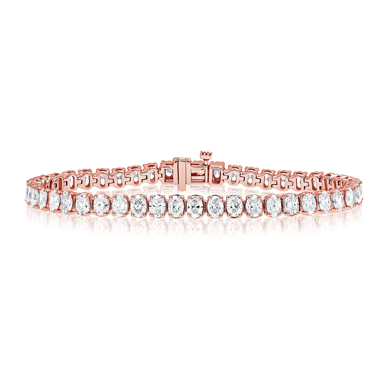 14K Gold 7.48ct Oval Diamond Tennis Bracelet – 6.75 Inch