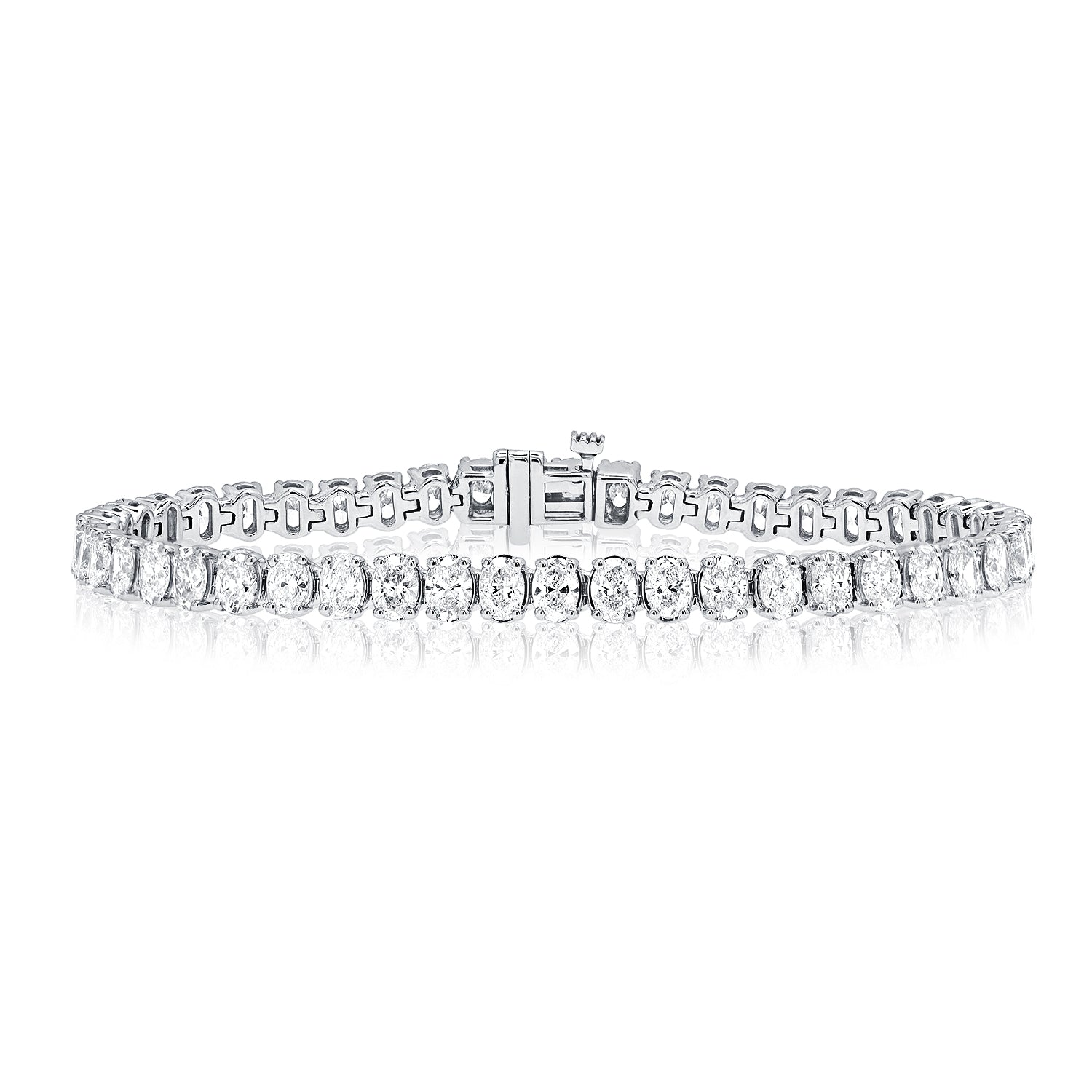 14K Gold 7.48ct Oval Diamond Tennis Bracelet – 6.75 Inch