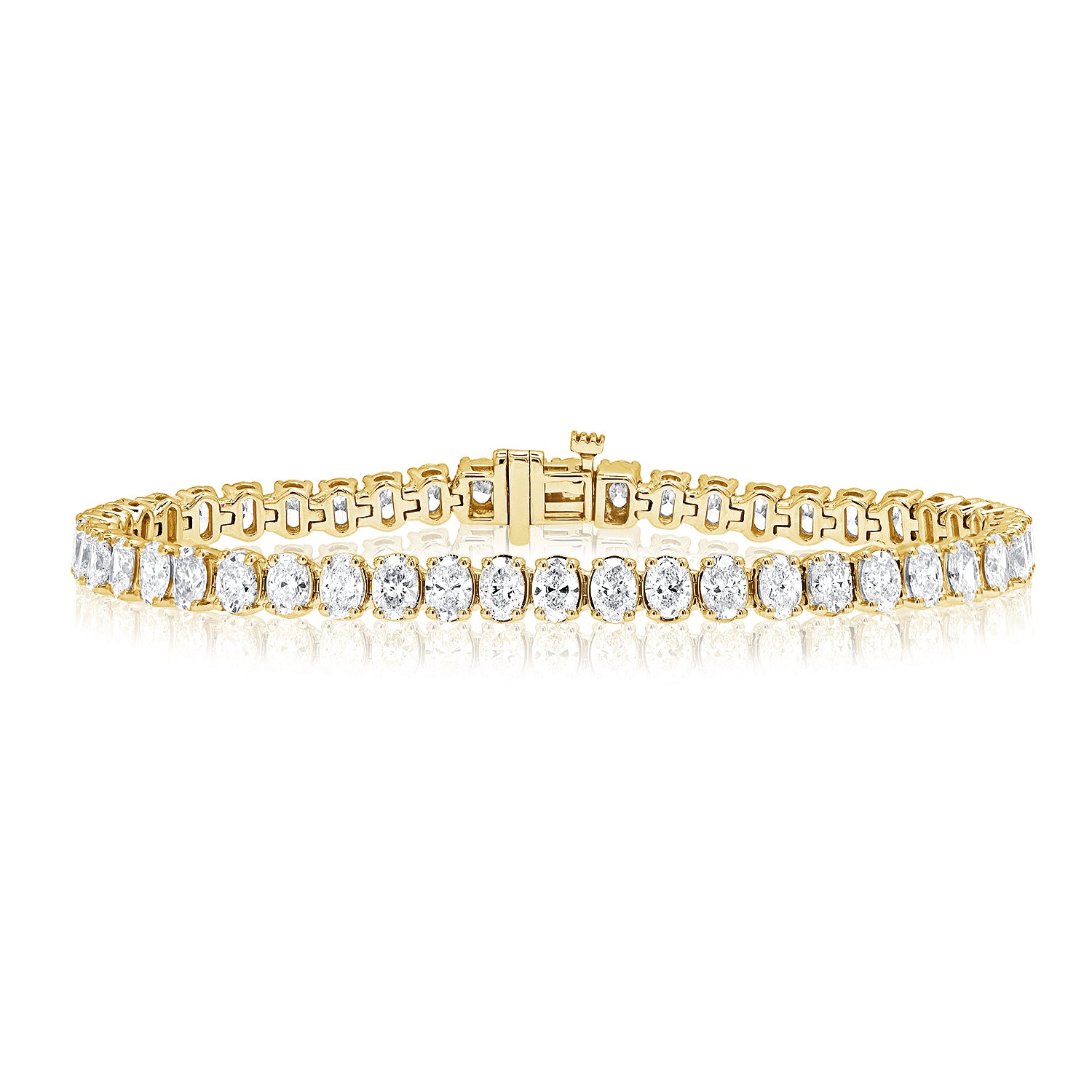 14K Gold 7.48ct Oval Diamond Tennis Bracelet – 6.75 Inch