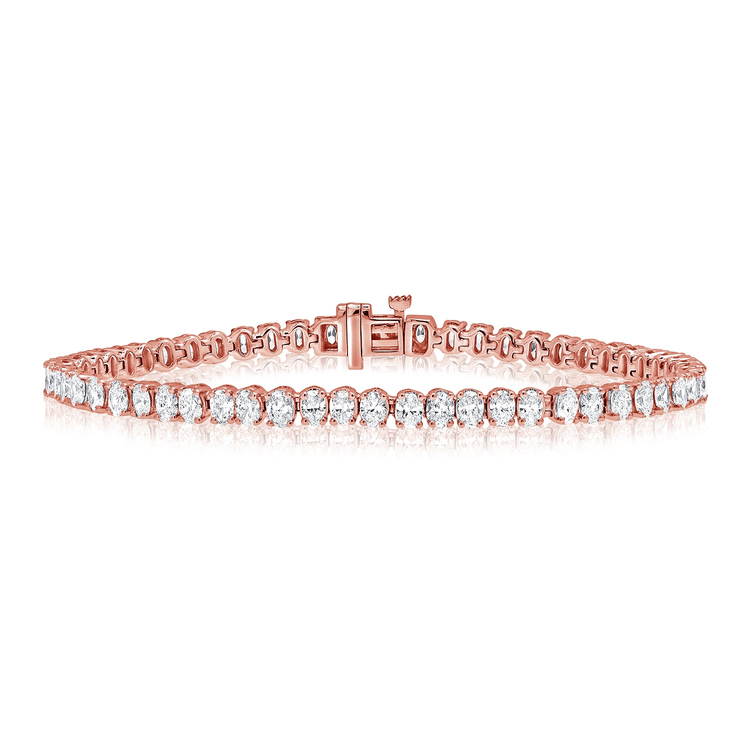 14K Gold 5.76ct Oval Diamond Tennis Bracelet – 6.75 Inch