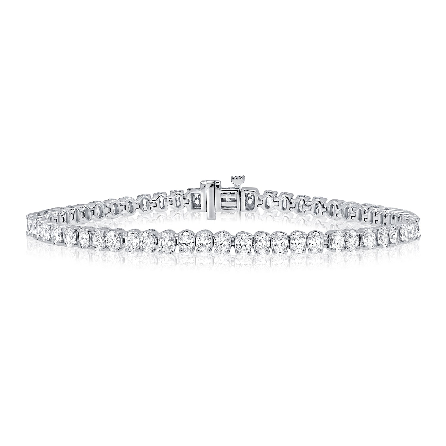 14K Gold 5.76ct Oval Diamond Tennis Bracelet – 6.75 Inch