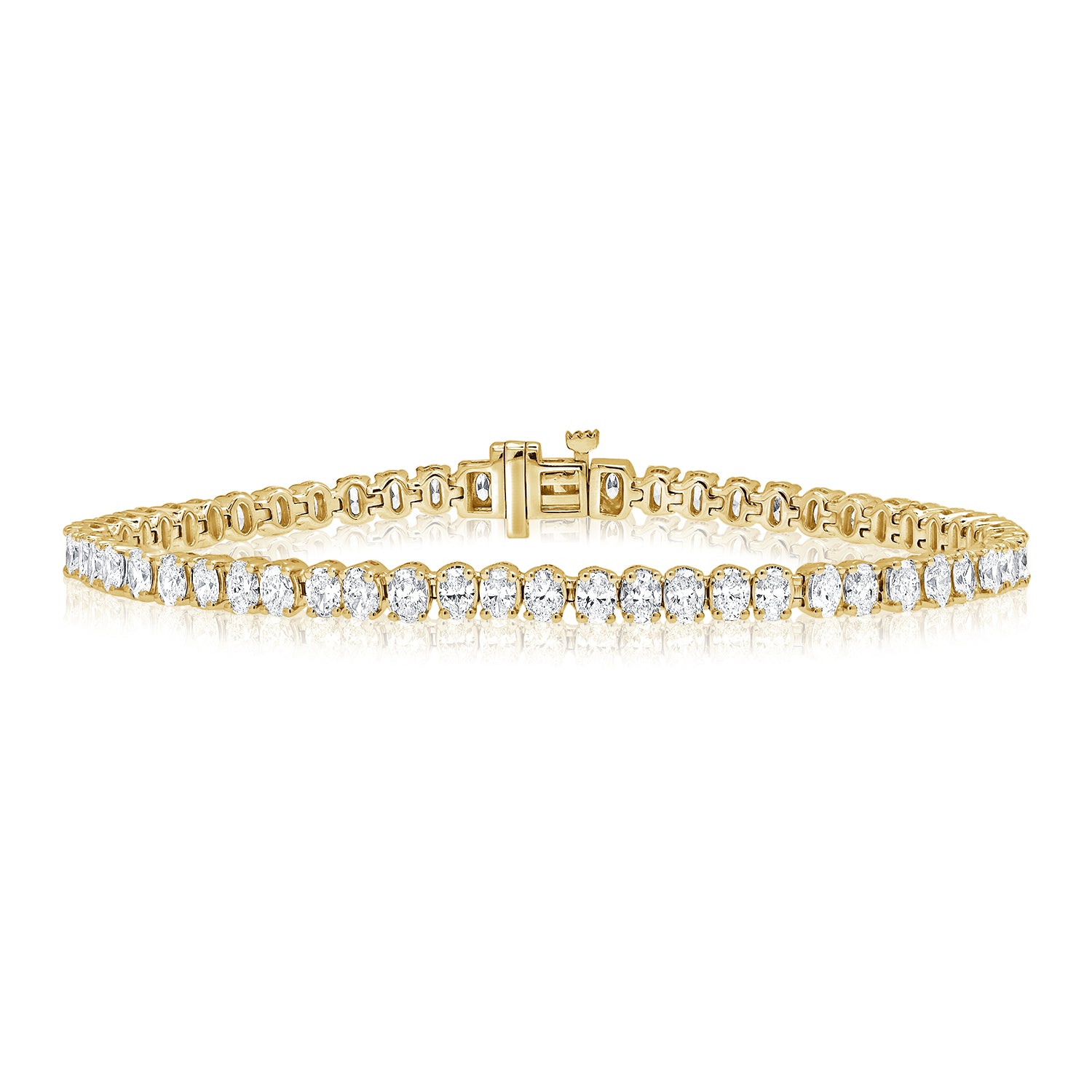 14K Gold 5.76ct Oval Diamond Tennis Bracelet – 6.75 Inch