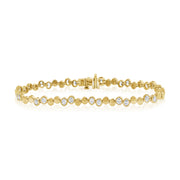 14K Gold 2.18ct Oval Diamond Bezel Tennis Bracelet – 6.75 Inch
