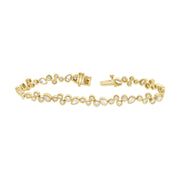 14K Gold 2.89ct Pear & Round Diamond Bezel Tennis Bracelet – 6.75 Inch
