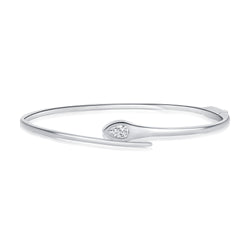 Elegant 0.28 Carat Pear-Shaped Diamond Bangle in 14K White, Yellow, or Rose Gold