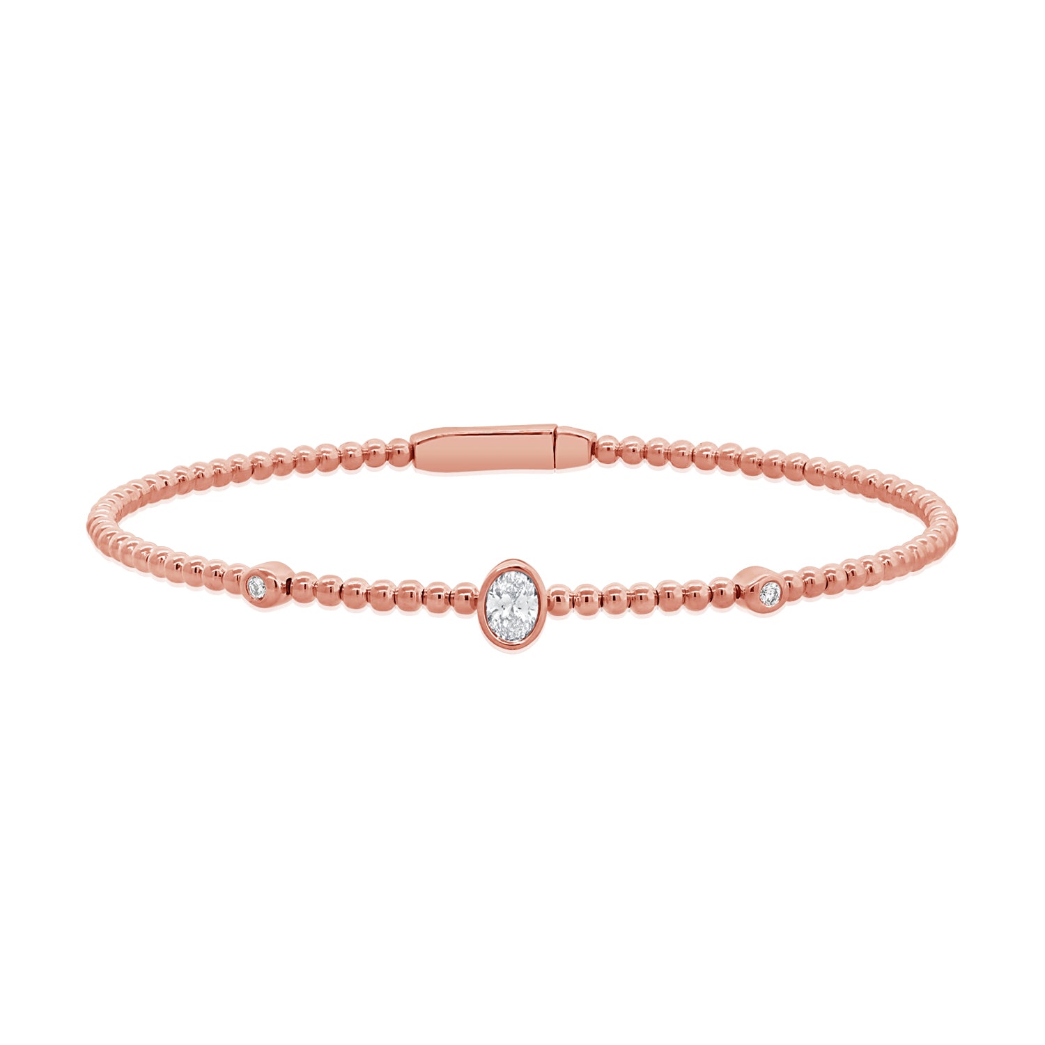 0.23CT Diamond Oval and Round Bangle