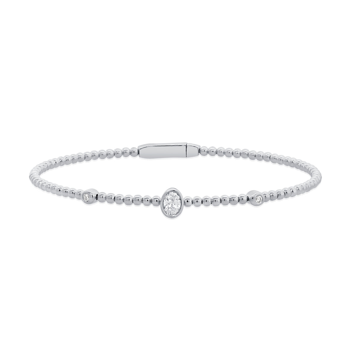 0.23CT Diamond Oval and Round Bangle