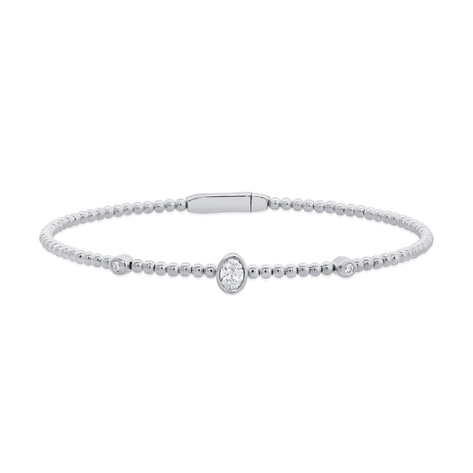 0.23CT Diamond Oval and Round Bangle