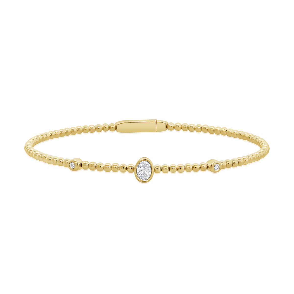 0.23CT Diamond Oval and Round Bangle
