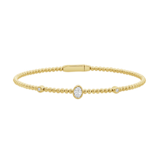 0.23CT Diamond Oval and Round Bangle