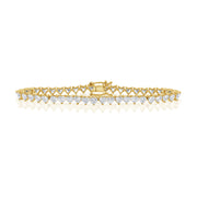 14K Gold 6.75ct Heart Shape Diamond Tennis Bracelet – 6.75 Inch