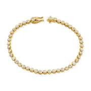 14K Gold 3.45ct Diamond Bezel Set Tennis Bracelet