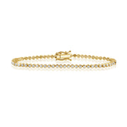 14K Gold 1.42ct Diamond Bezel Set Tennis Bracelet