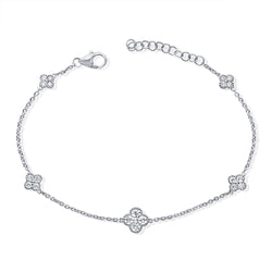 Diamond Clovers Bracelet made in 14K Gold