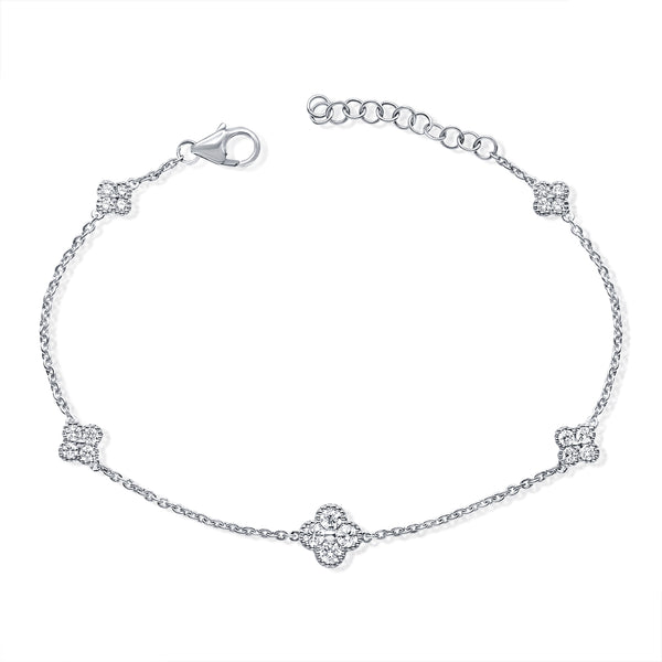 Diamond Clovers Bracelet made in 14K Gold