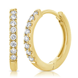 OKGs Collection 14K Gold Huggie Earrings with Diamonds