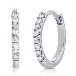 14K Gold Diamond Huggie Hoop Earrings – 0.18 Carats | Elegant Everyday Essentials