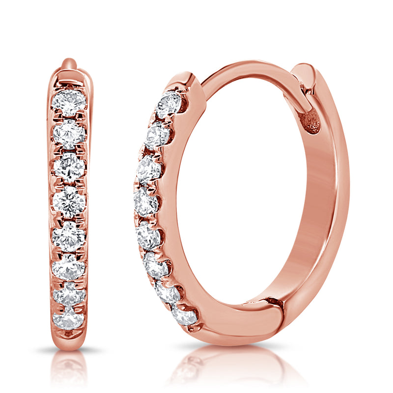 Classic Huggie Earrings with Diamonds