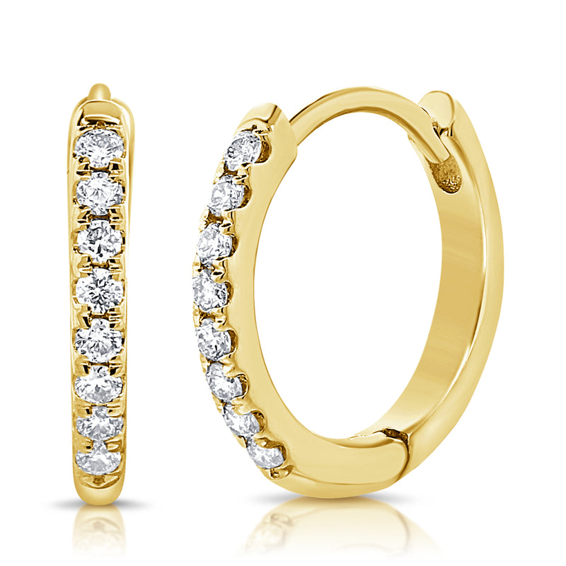 Classic Huggie Earrings with Diamonds