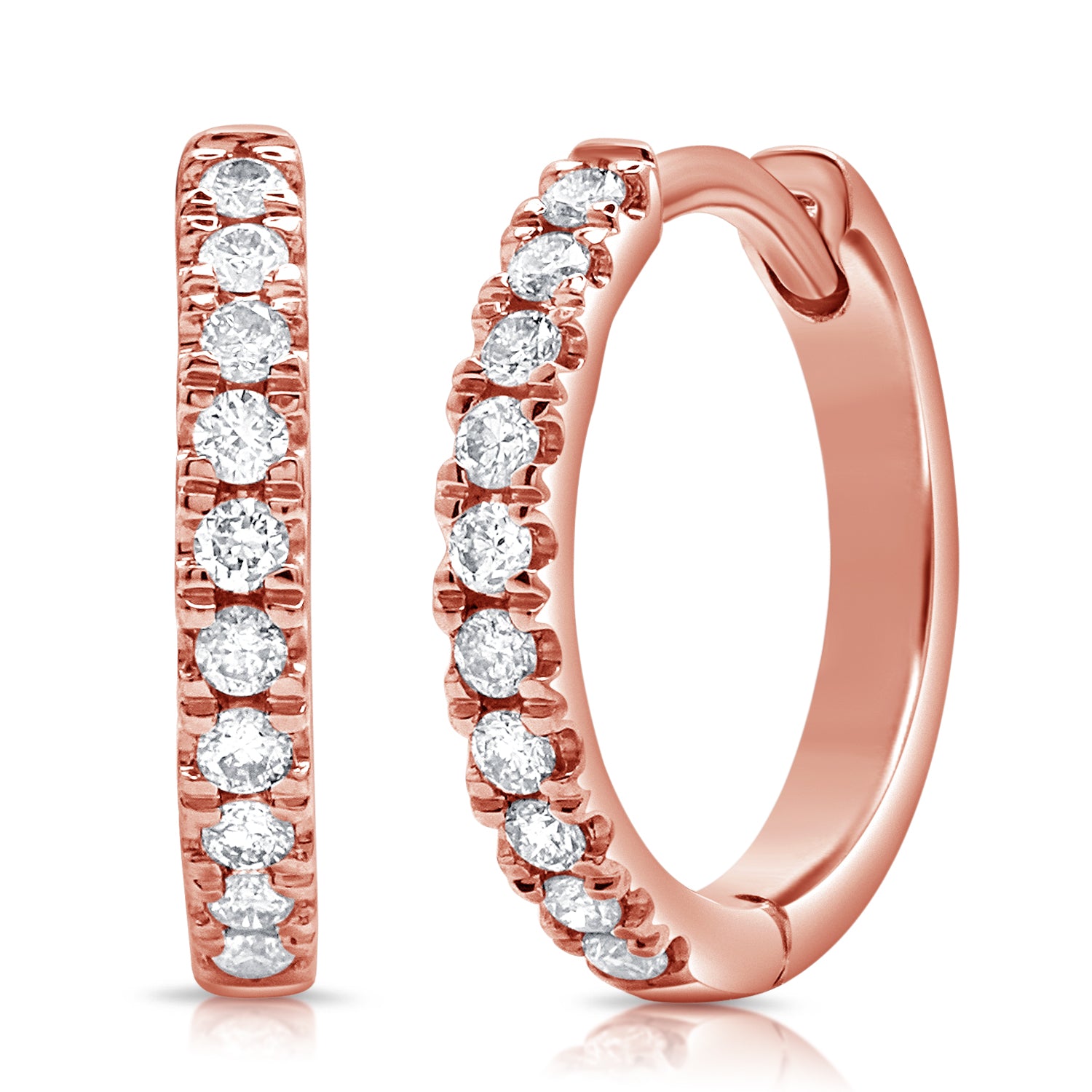 0.28 CT Diamond Huggie Earrings
