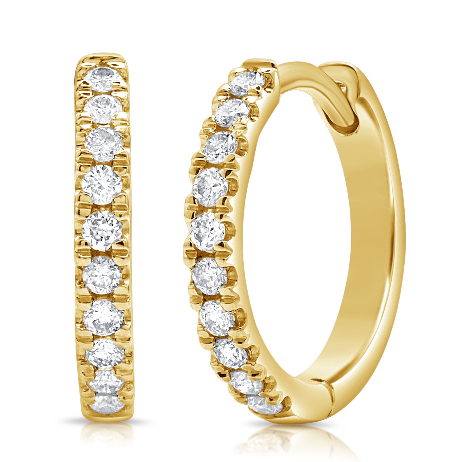 0.28 CT Diamond Huggie Earrings