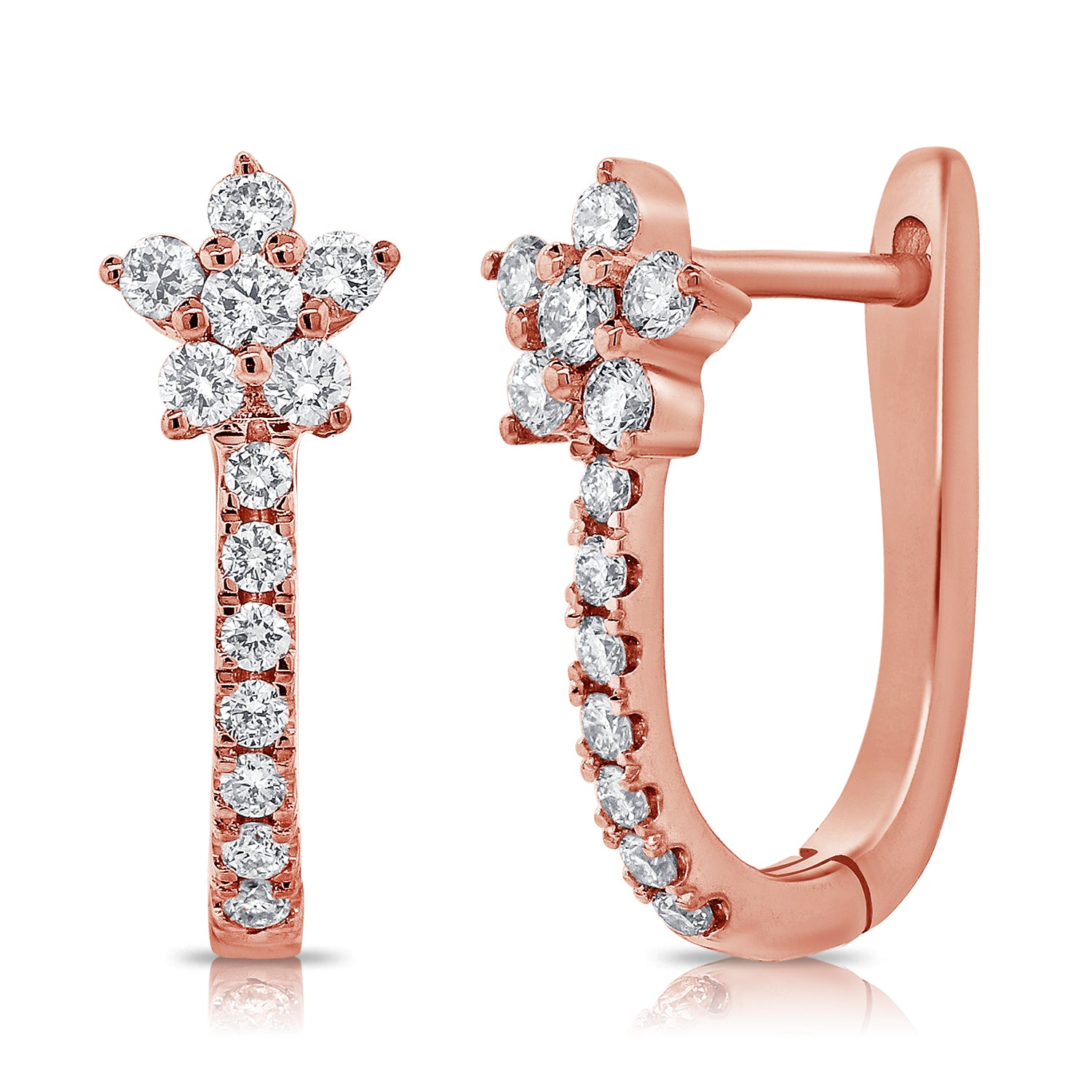 0.32CT Diamond Star Huggie Earrings