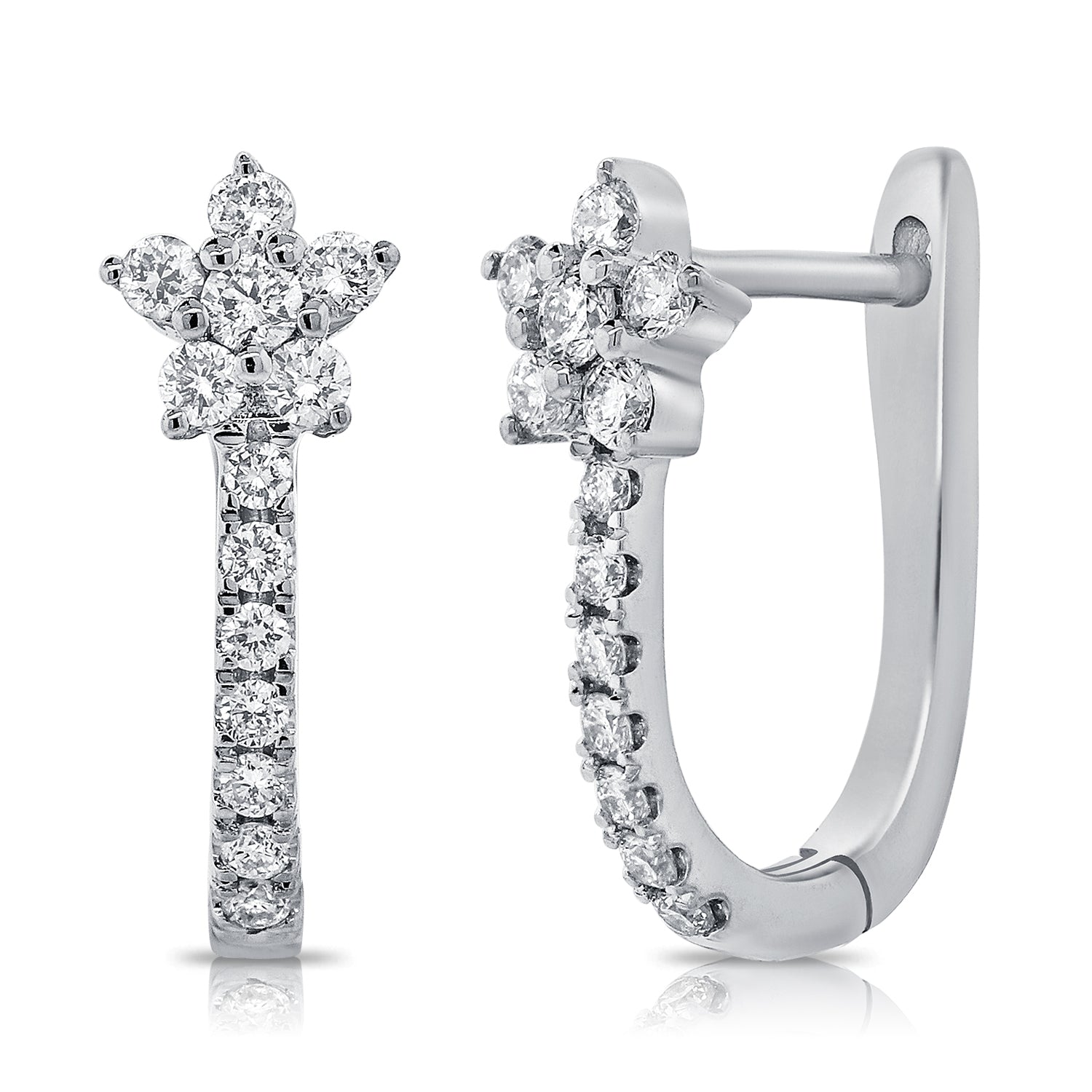 0.32CT Diamond Star Huggie Earrings