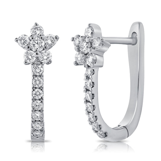 0.32CT Diamond Star Huggie Earrings