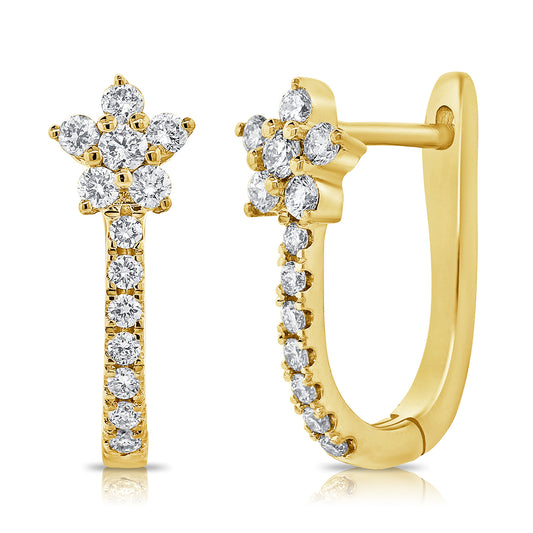 0.32CT Diamond Star Huggie Earrings