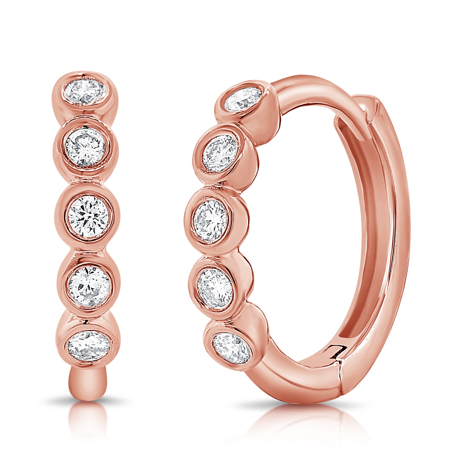 0.15 CT Diamond Bezel-Set Huggie Earrings