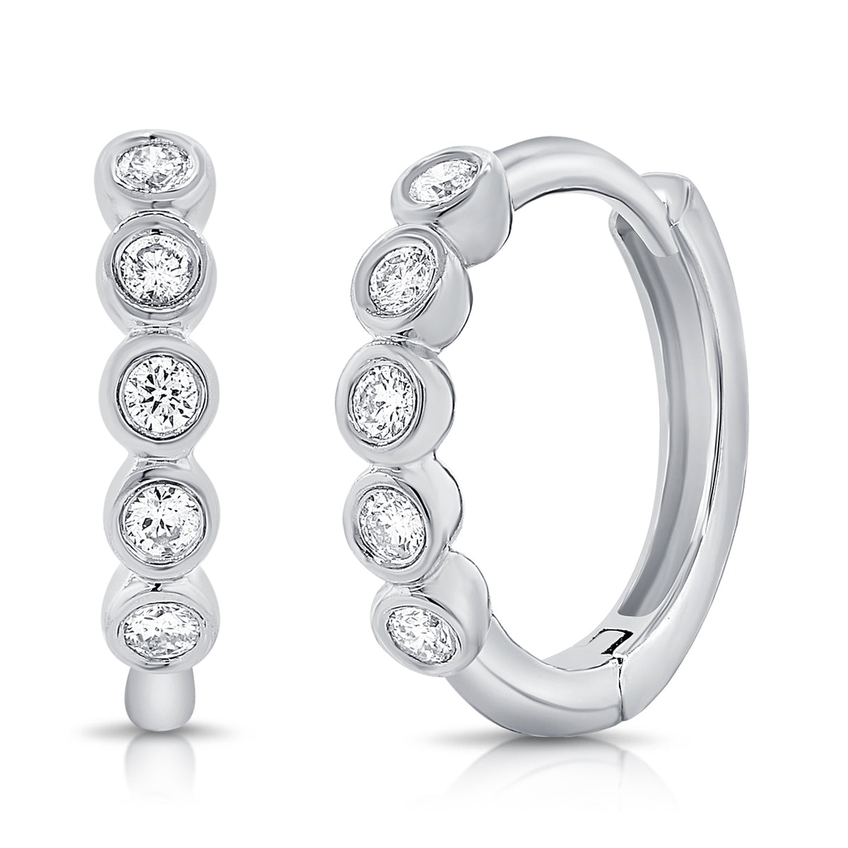 0.15 CT Diamond Bezel-Set Huggie Earrings