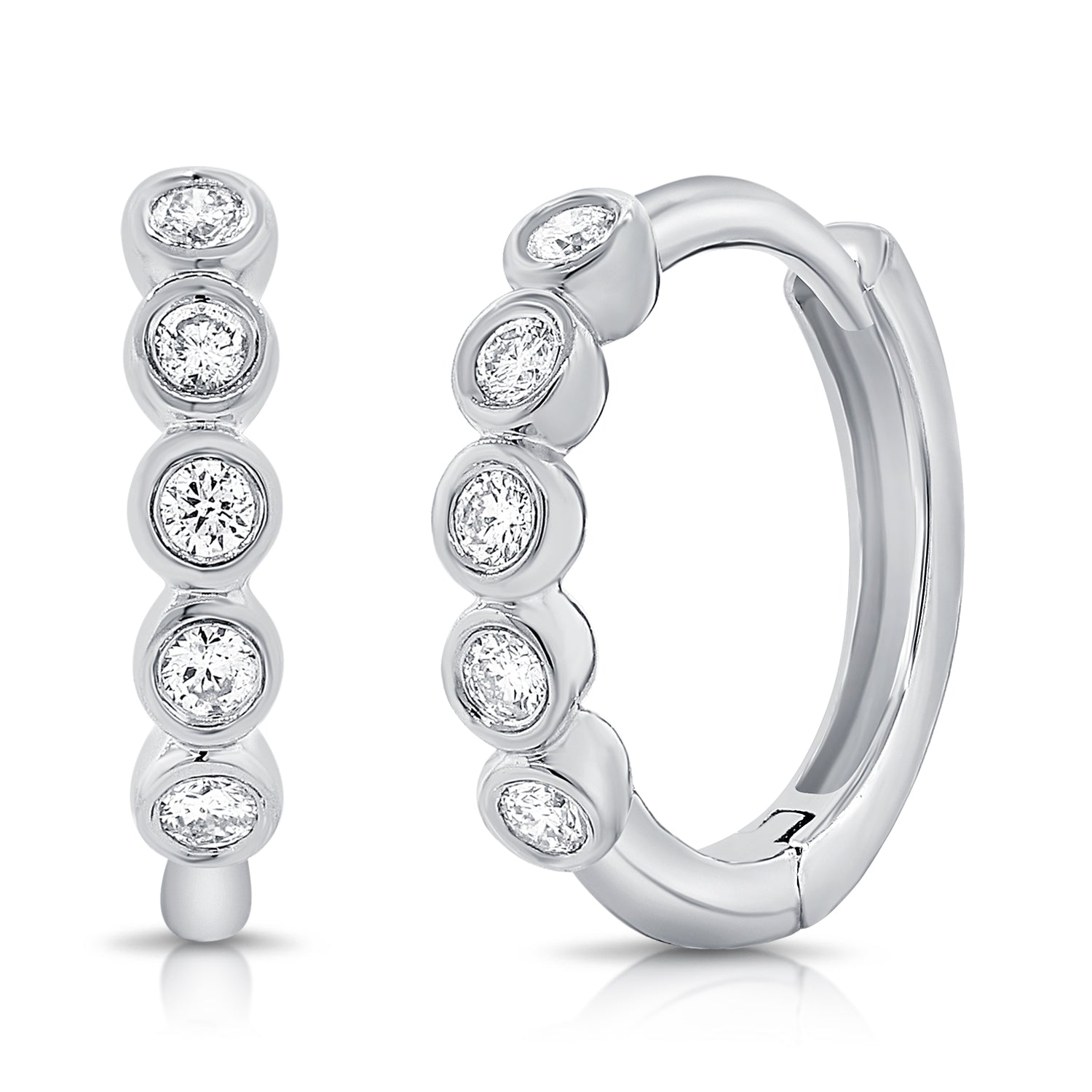 0.15 CT Diamond Bezel-Set Huggie Earrings