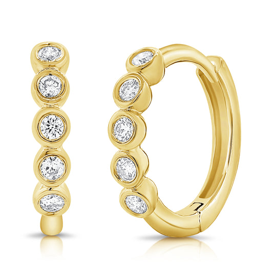 0.15 CT Diamond Bezel-Set Huggie Earrings