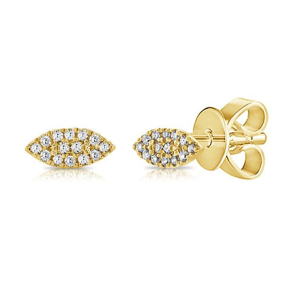 Marquise Shaped Diamond Stud