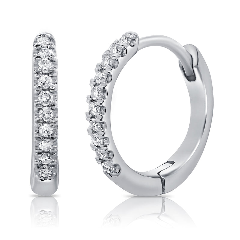 Classic Huggie Earrings with 0.06ct Diamonds