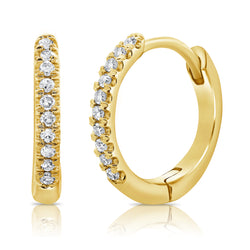 Classic Huggie Earrings with 0.06ct Diamonds