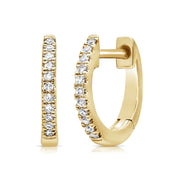 14K Gold Diamond Huggie Earrings