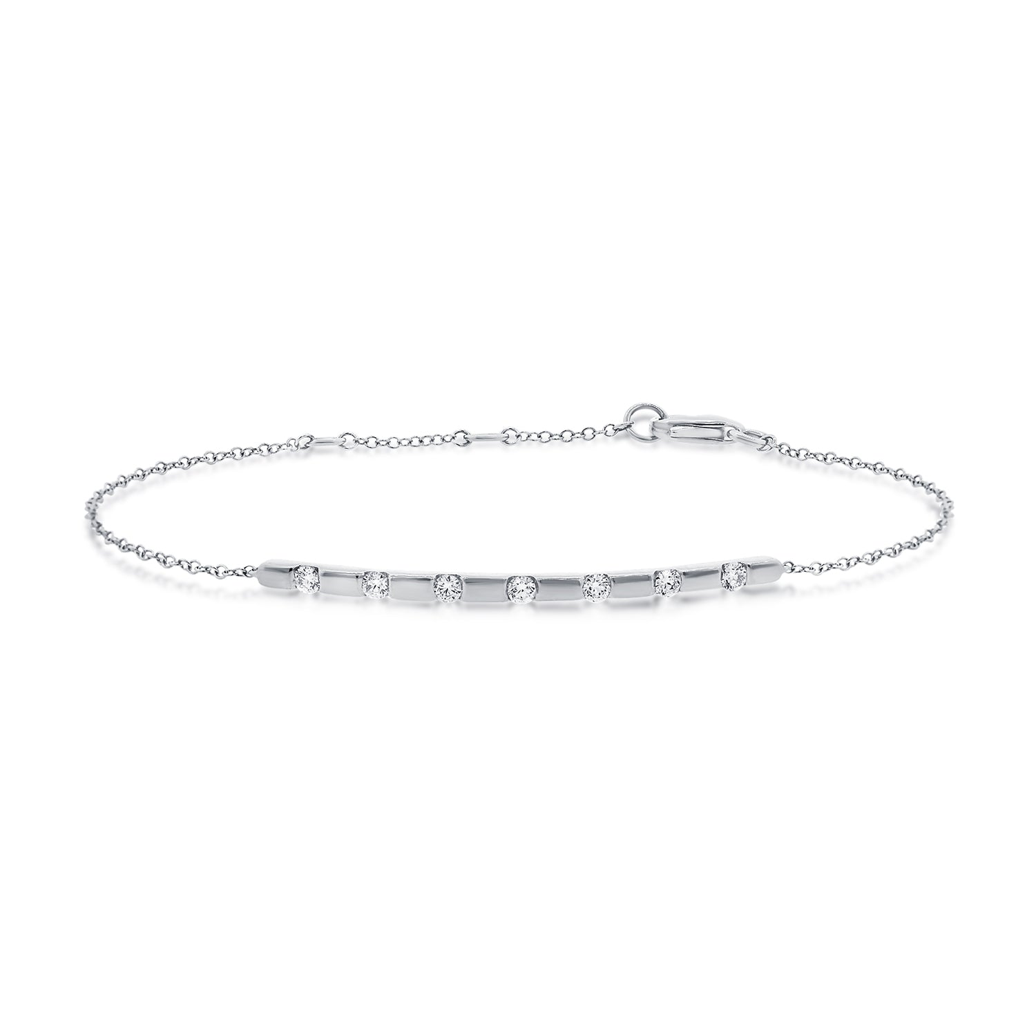 0.24CT Diamond Bar Chain Bracelet in 14K Gold