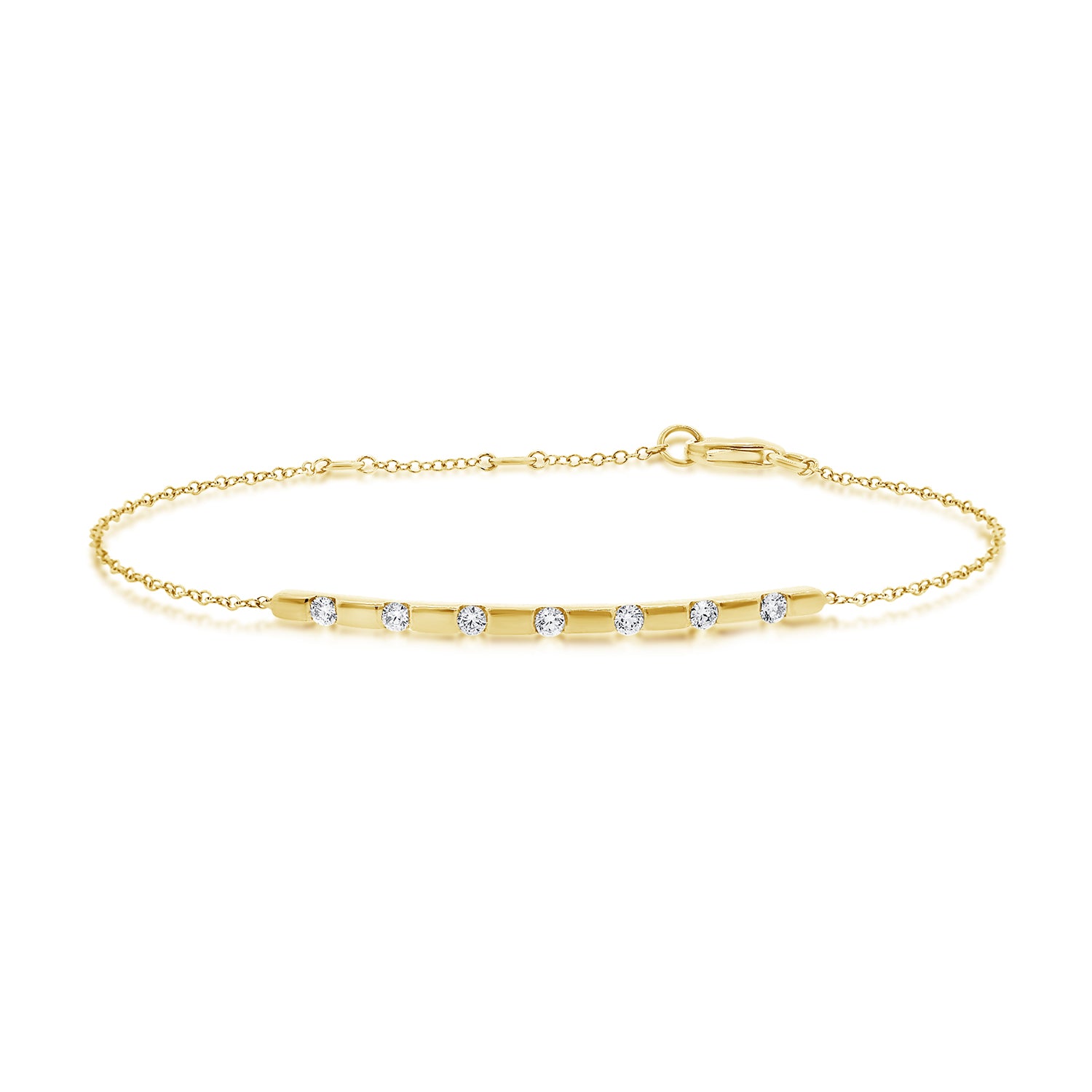 0.24CT Diamond Bar Chain Bracelet in 14K Gold