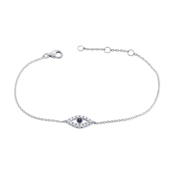 Sapphire & Diamonds Evil Eye Chain Bracelet