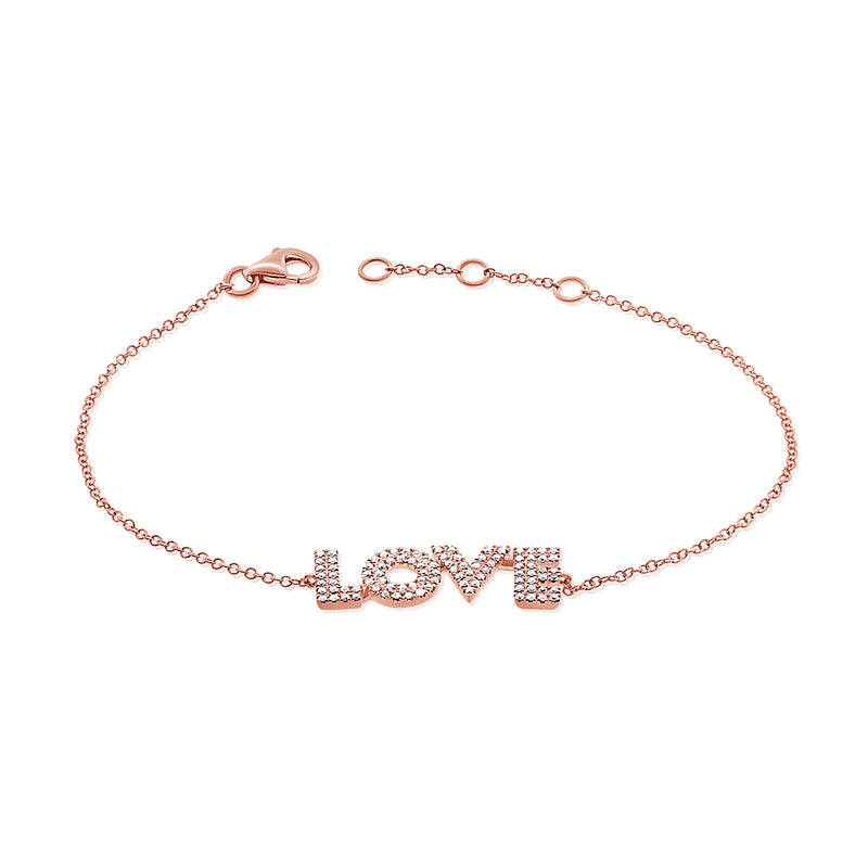 14K Gold Diamond "LOVE" Bracelet