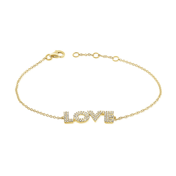 14K Gold Diamond "LOVE" Bracelet