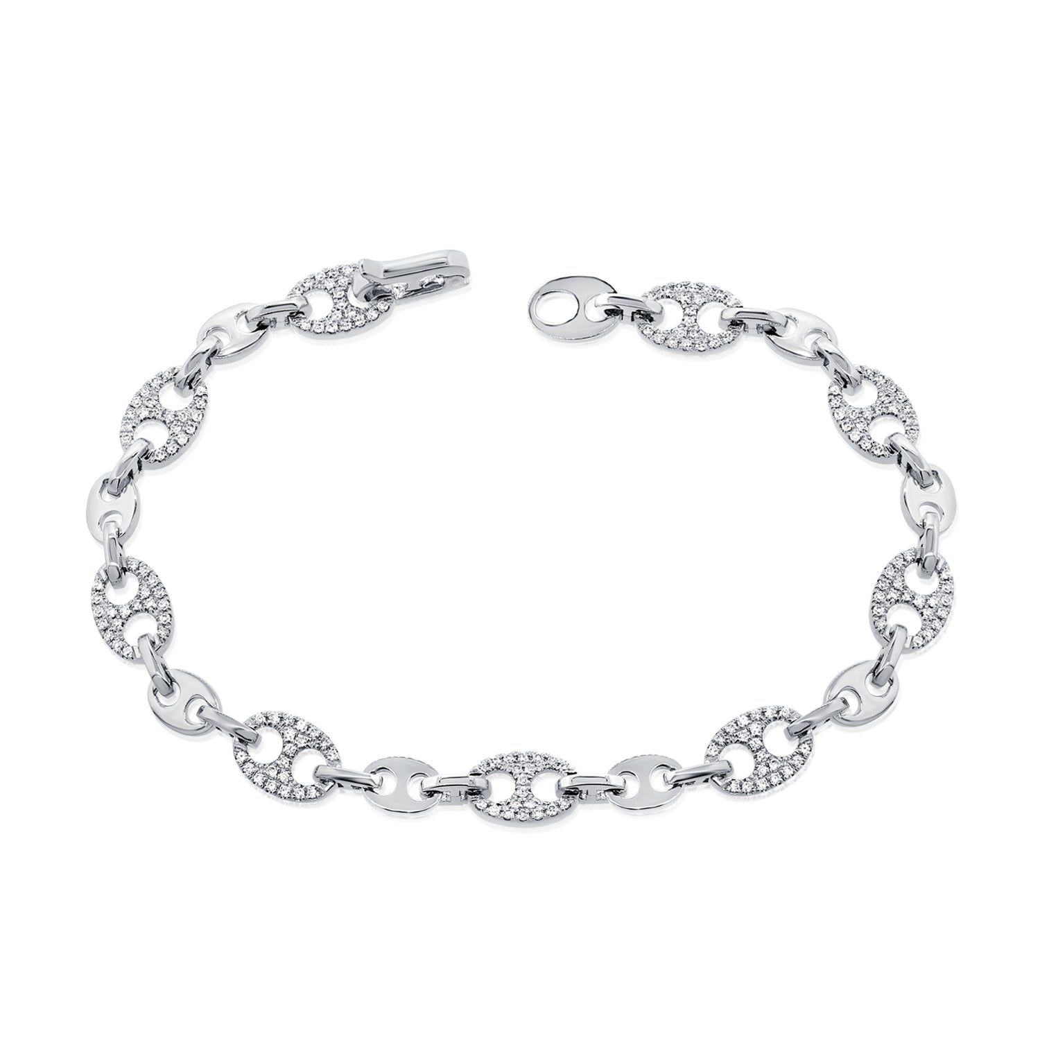 14K Gold 0.57ct Diamond Mariner Link Bracelet