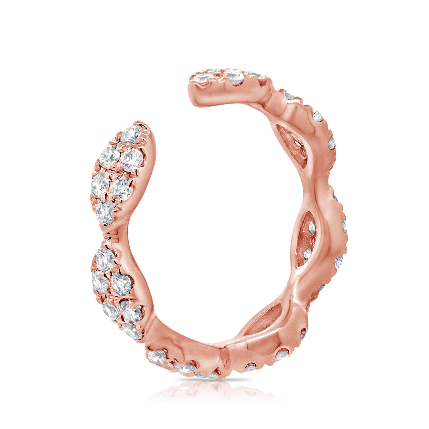 14K Gold Diamond Twist Hoop Earrings | 0.31ct Unique Diamond Hoops