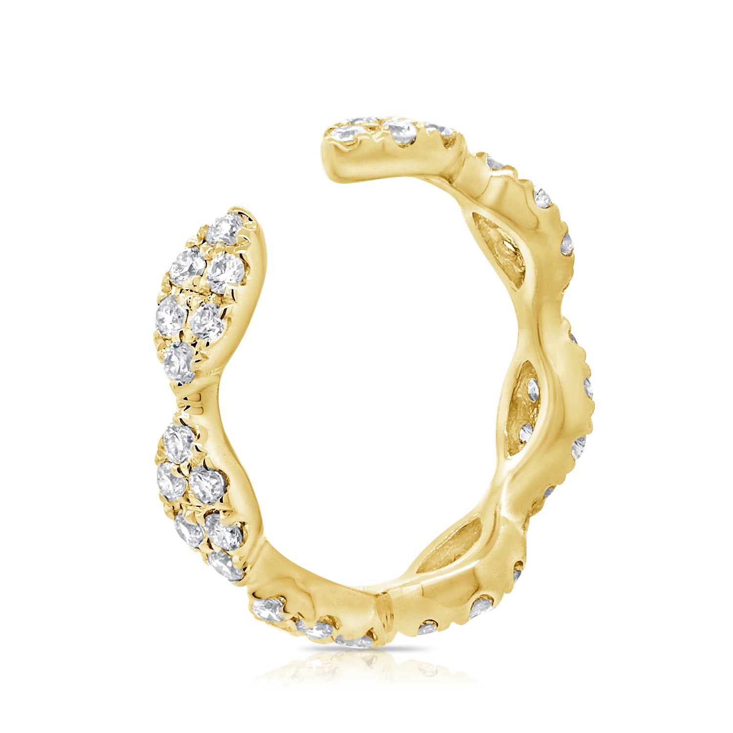 14K Gold Diamond Twist Hoop Earrings | 0.31ct Unique Diamond Hoops