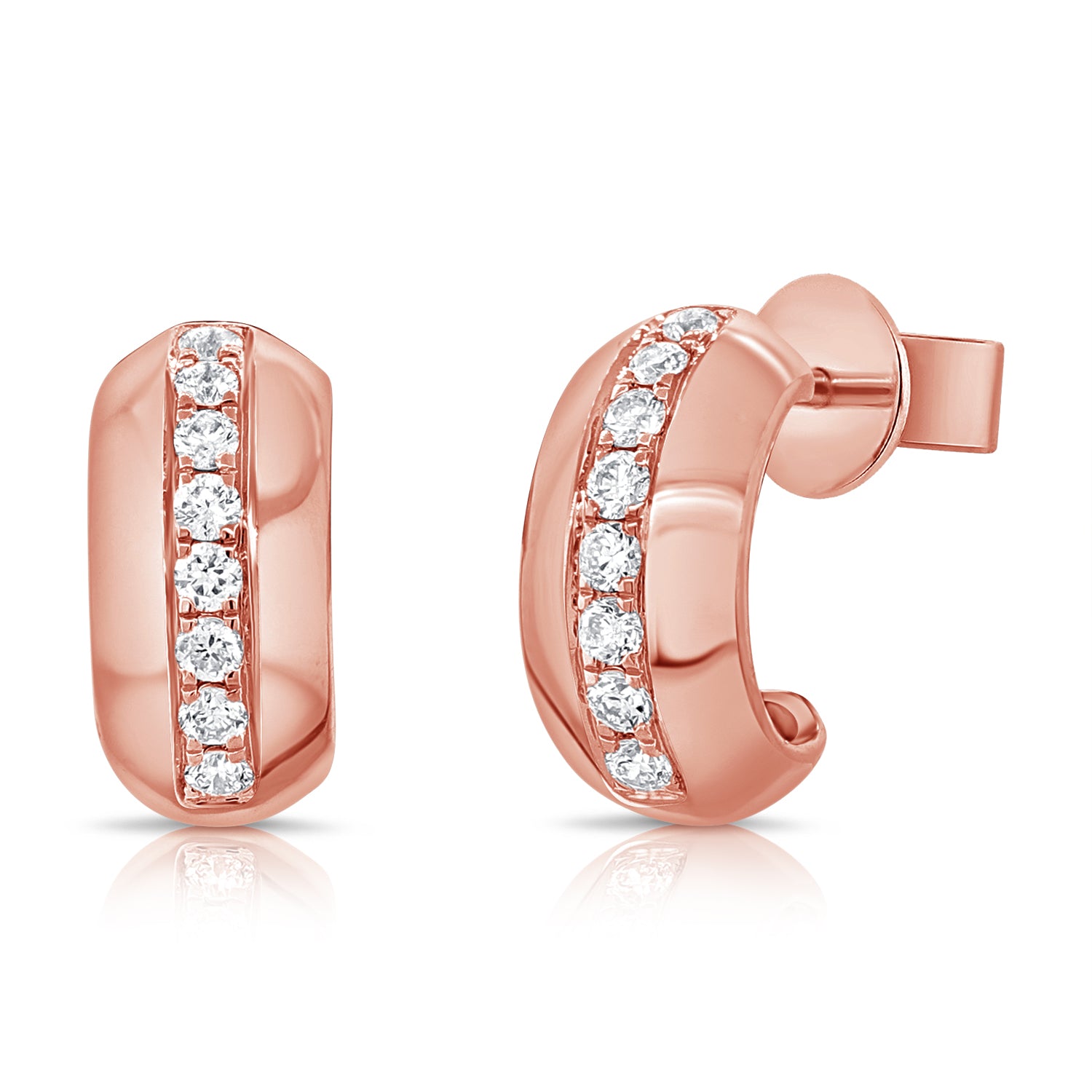 0.50ct Diamond Huggie Earrings in 14K Gold