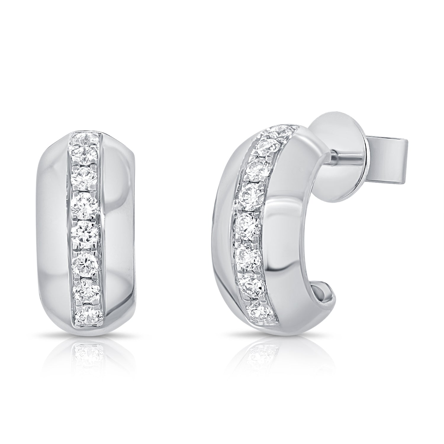 0.50ct Diamond Huggie Earrings in 14K Gold